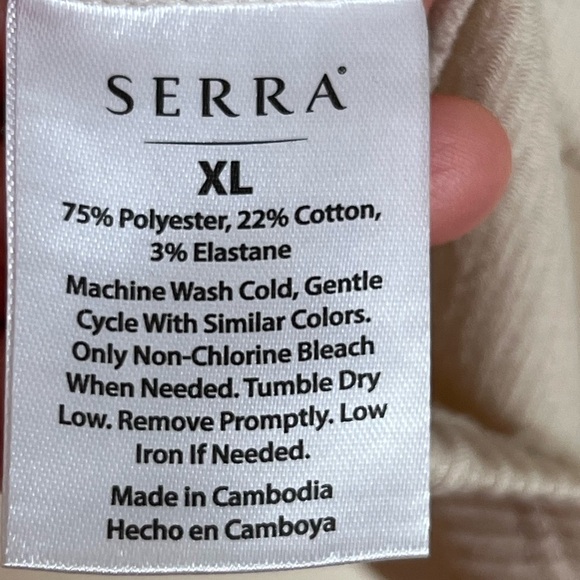 Serra Women Sweater XL Turtle Neck Cream Soft Ribbed Knit Texture Lightweight - Picture 11 of 12